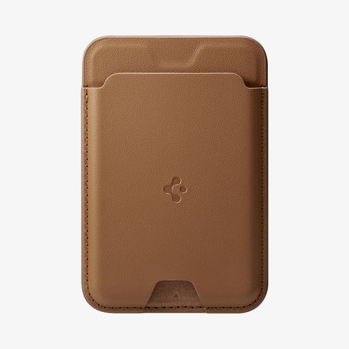 AMP02284 - MagSafe Card Holder Valentinus (MagFit) in black showing the card holder attached to back of device